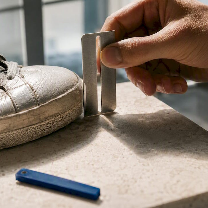 Measuring sneaker length for EU sizing