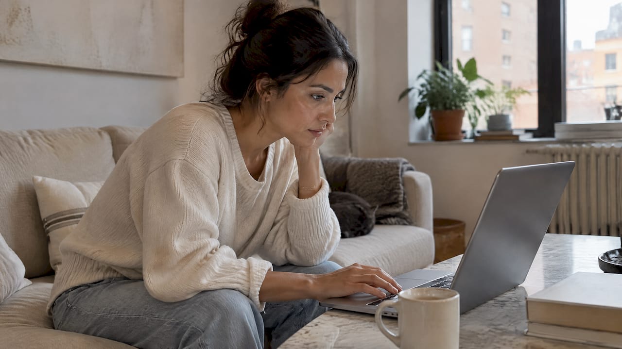 Shopper comparing designer fashion online