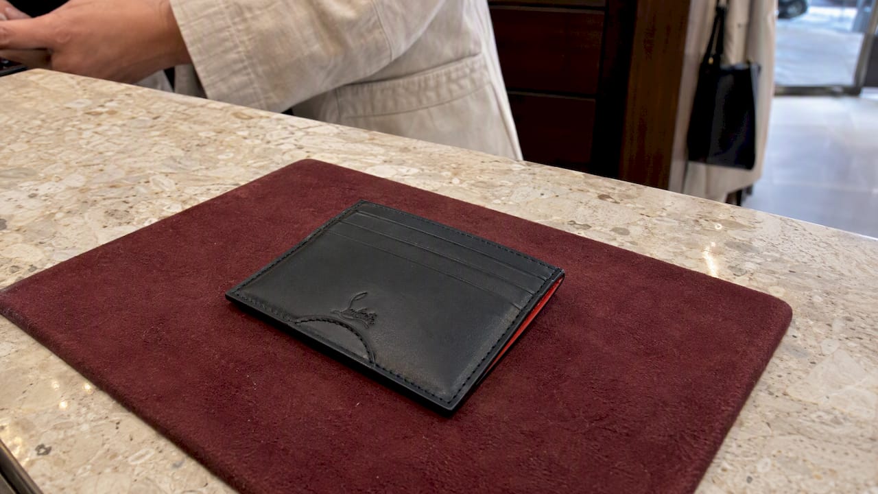 Black Christian Louboutin calfskin cardholder