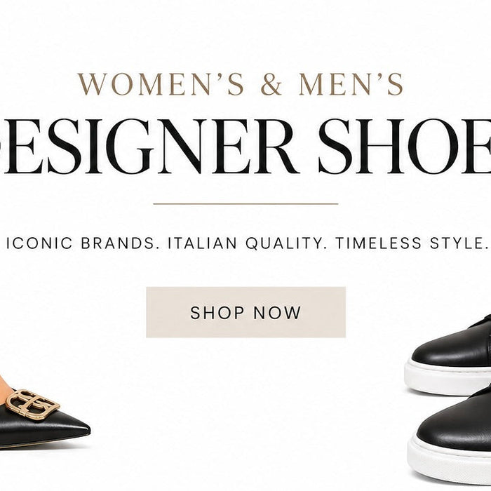 Stylish Women's and Men's Designer Shoes for Every Occasion featuring elegant women's heels and trendy men's sneakers showcasing the latest in designer shoes for all occasions.