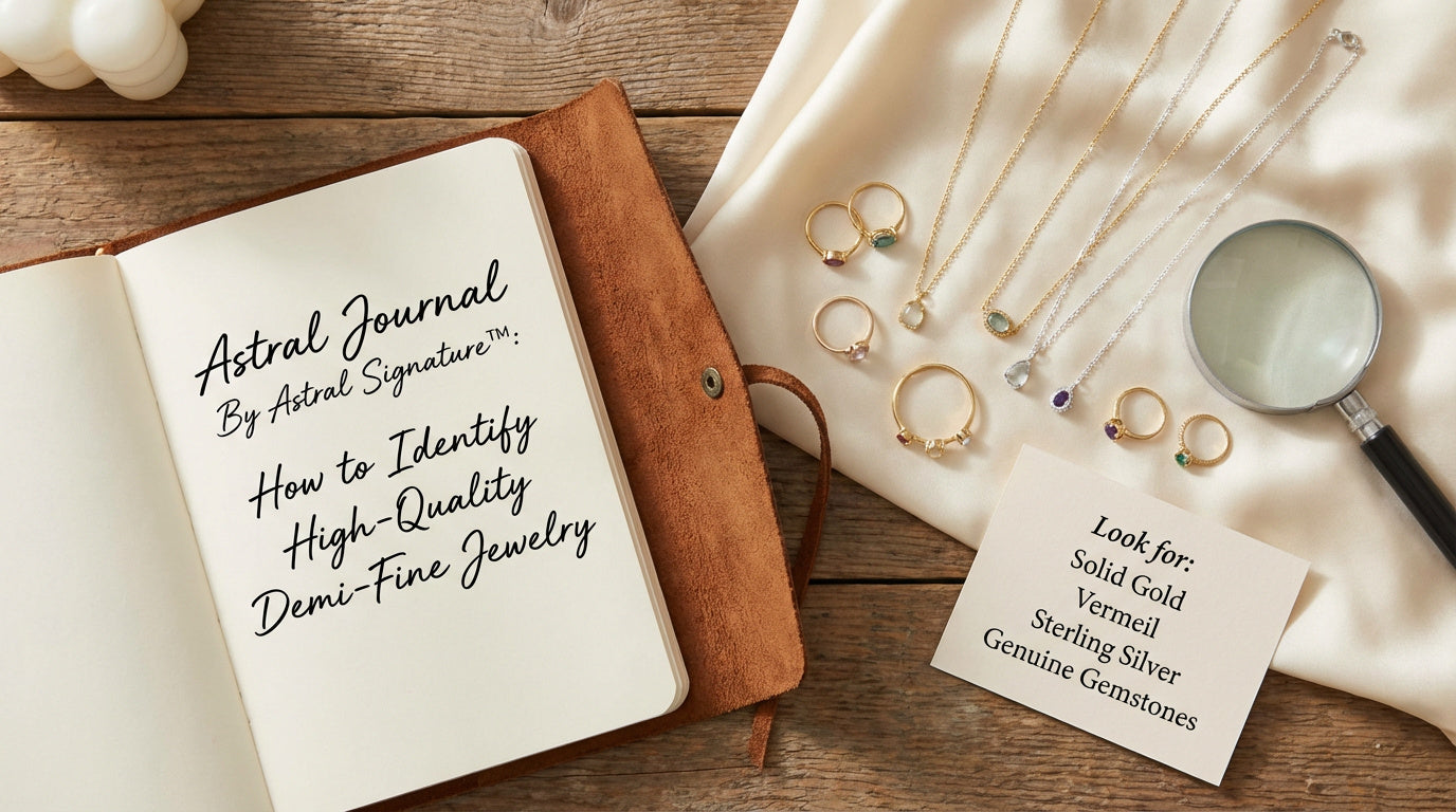 High-quality demi-fine jewelry — gold vermeil, sterling silver and gemstone pieces