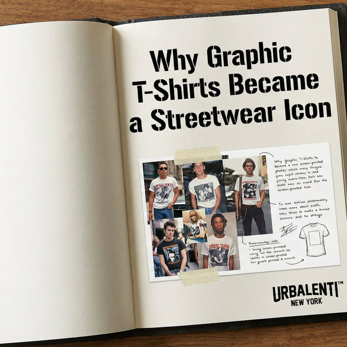 Graphic T-shirts in modern urban fashion — streetwear style and designer collections