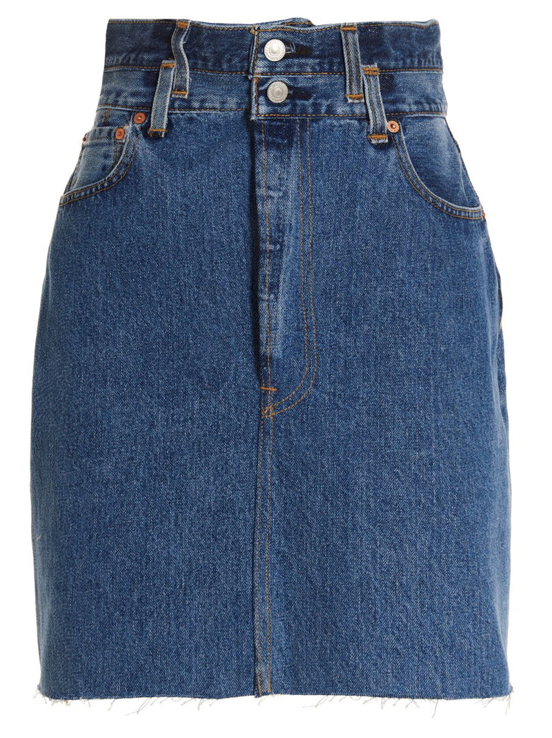 Re/Done Re/Done Double Waisted Pencil Re Done X Levis Skirt