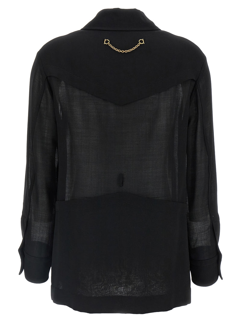 Ferragamo Semi-sheer Wool Jacket | Urbalenti™ NYC