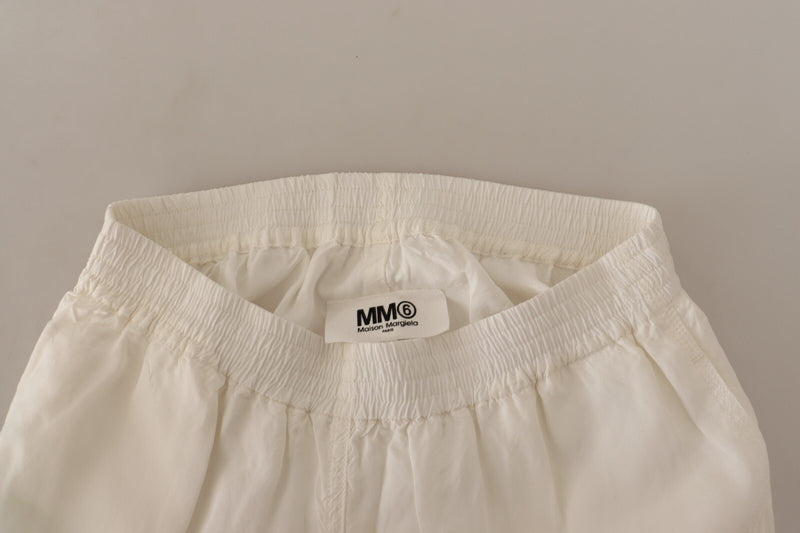 Calças cropped brancas de cintura alta para mulheres da Maison Margiela