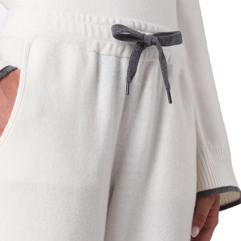 Brunello Cucinelli White Cashmere Athletic Pants