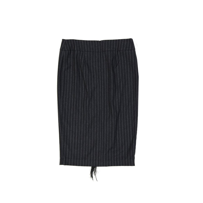 Brunello Cucinelli Gray Virgin Wool Midi Skirt