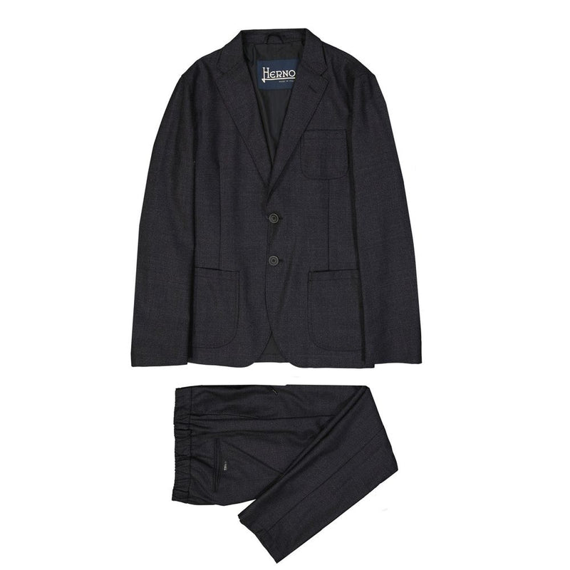 Herno Gray Wool Casual Pants