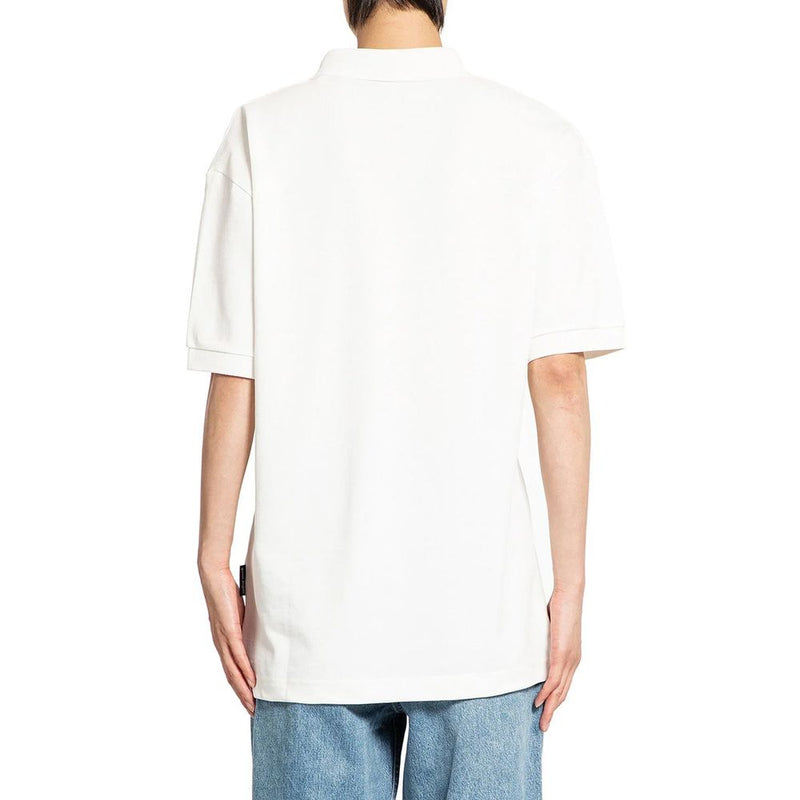 Palm Angels White Cotton Polo Shirt