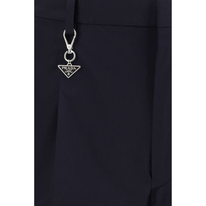 Prada Blue Cotton Casual Pants