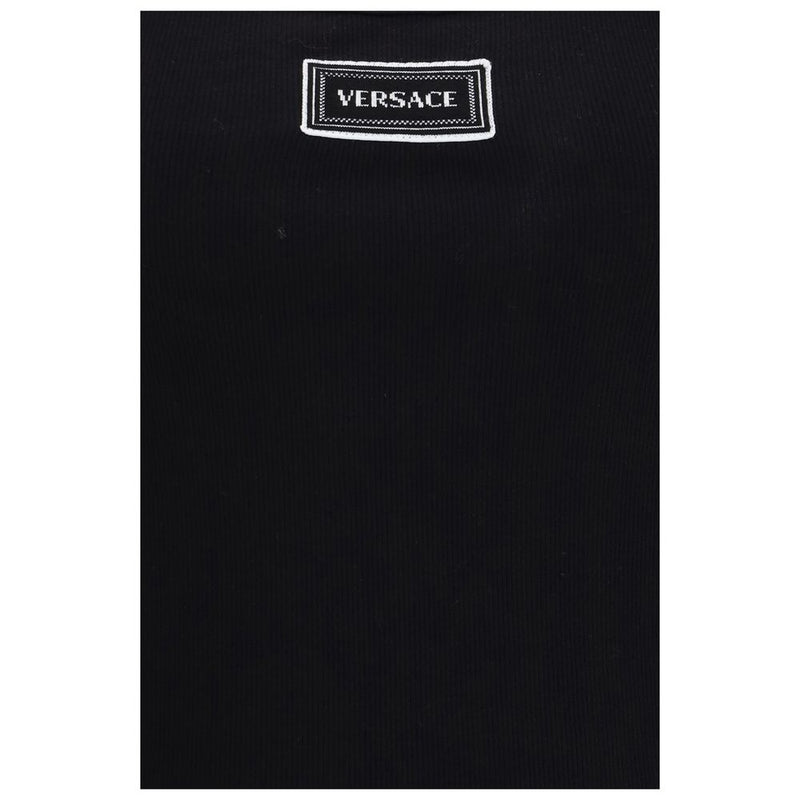 Versace Black Cotton Tank Tops