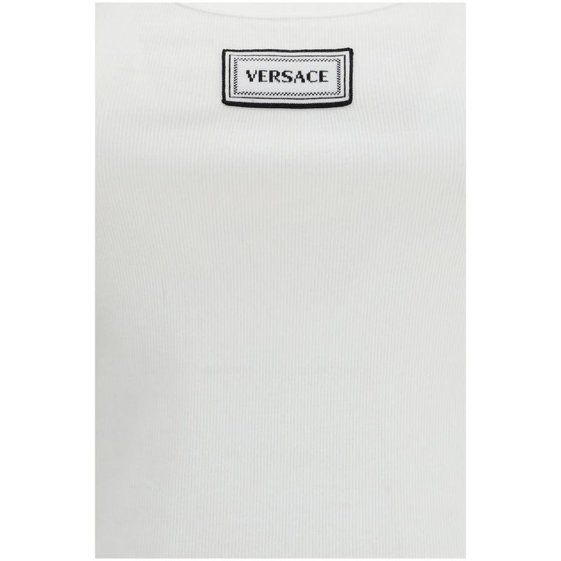 Versace White Cotton Tank Tops