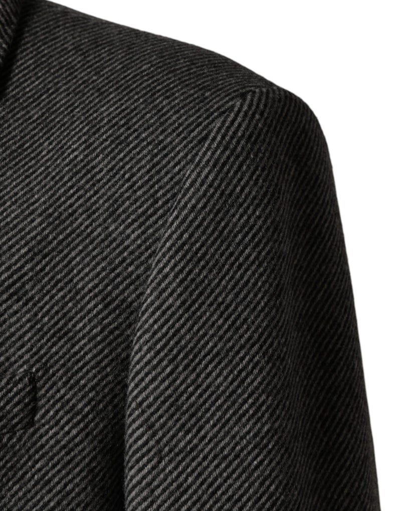 Abrigo trench gris de botonadura sencilla para hombre de Dolce & Gabbana