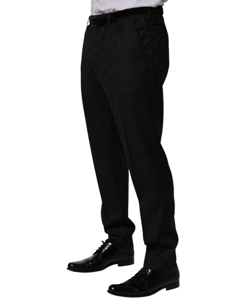 Pantalon de costume slim en laine noire Dolce & Gabbana