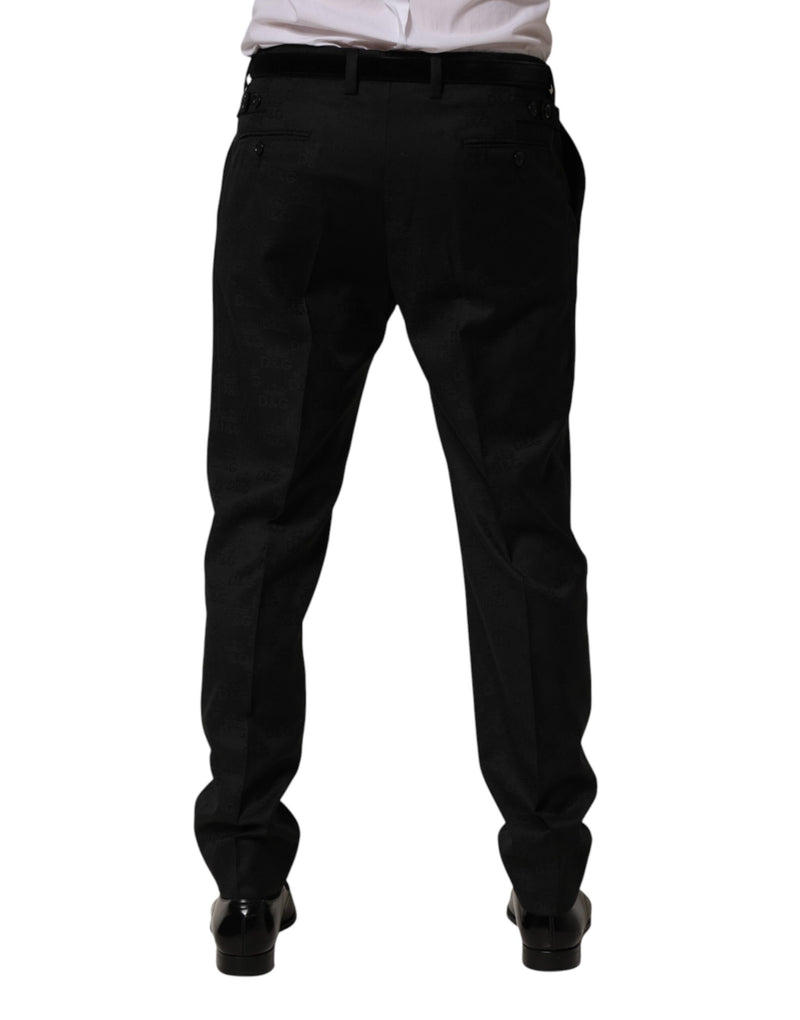 Pantalon de costume slim en laine noire Dolce & Gabbana