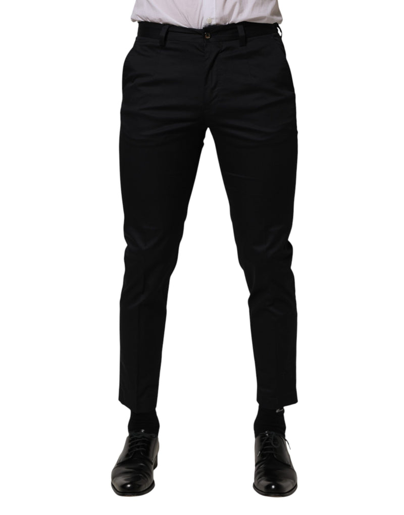 Pantalones de vestir pitillo de algodón azul oscuro de Dolce & Gabbana