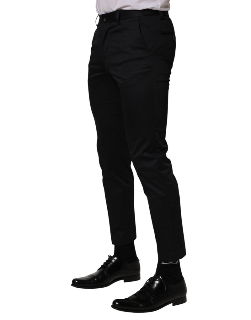 Pantalones de vestir pitillo de algodón azul oscuro de Dolce & Gabbana