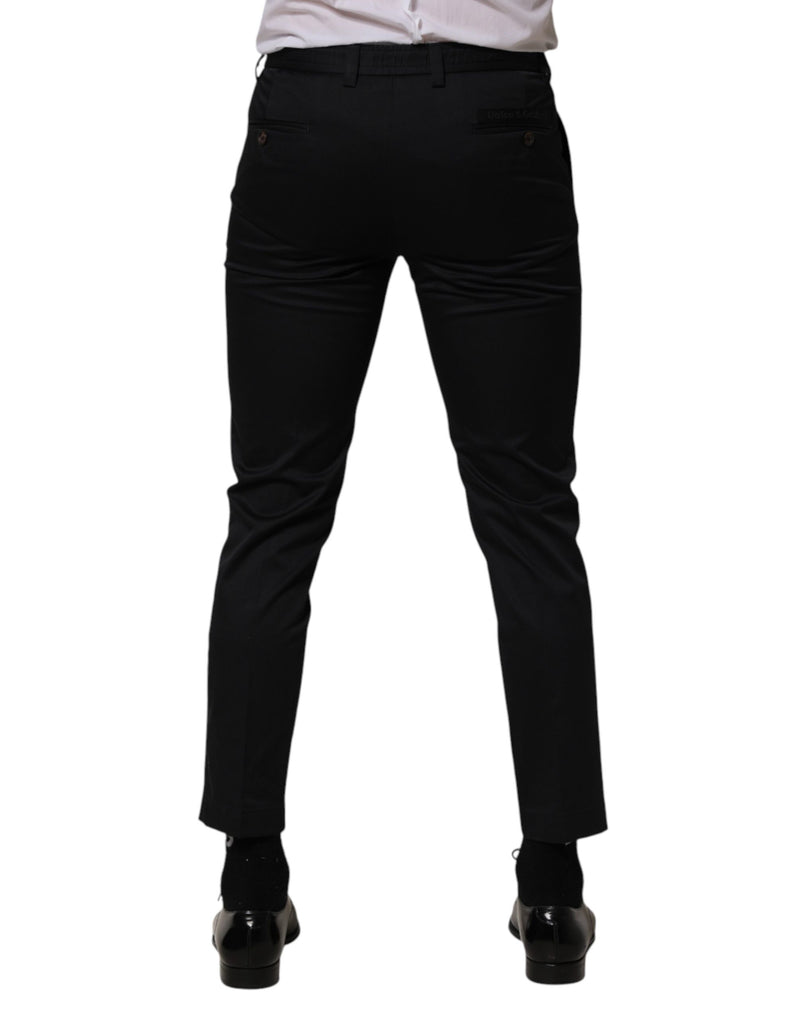 Pantalones de vestir pitillo de algodón azul oscuro de Dolce & Gabbana