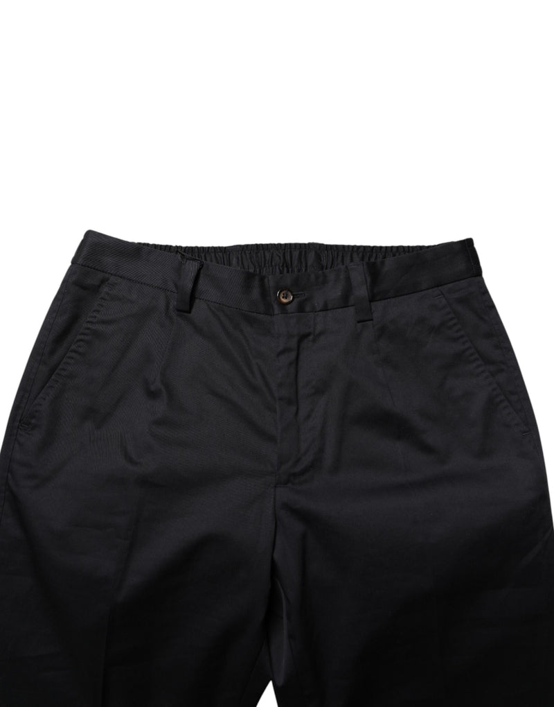 Pantalones de vestir pitillo de algodón azul oscuro de Dolce & Gabbana
