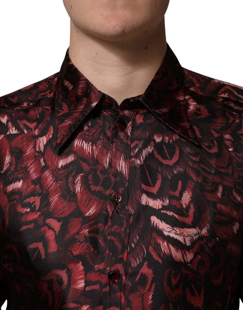 Chemise habillée à col, motif bordeaux, pour homme Dolce & Gabbana