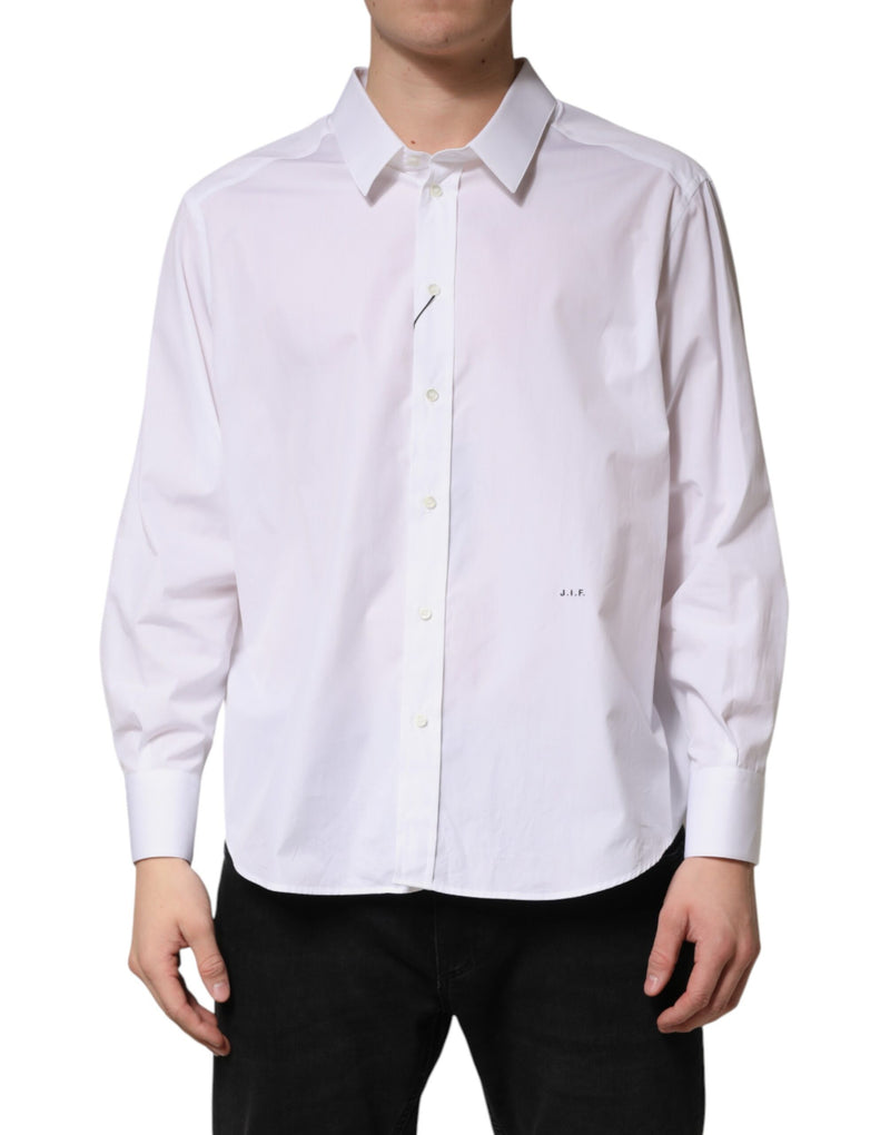 Camisa blanca de vestir de algodón SARTORIA con cuello de Dolce & Gabbana