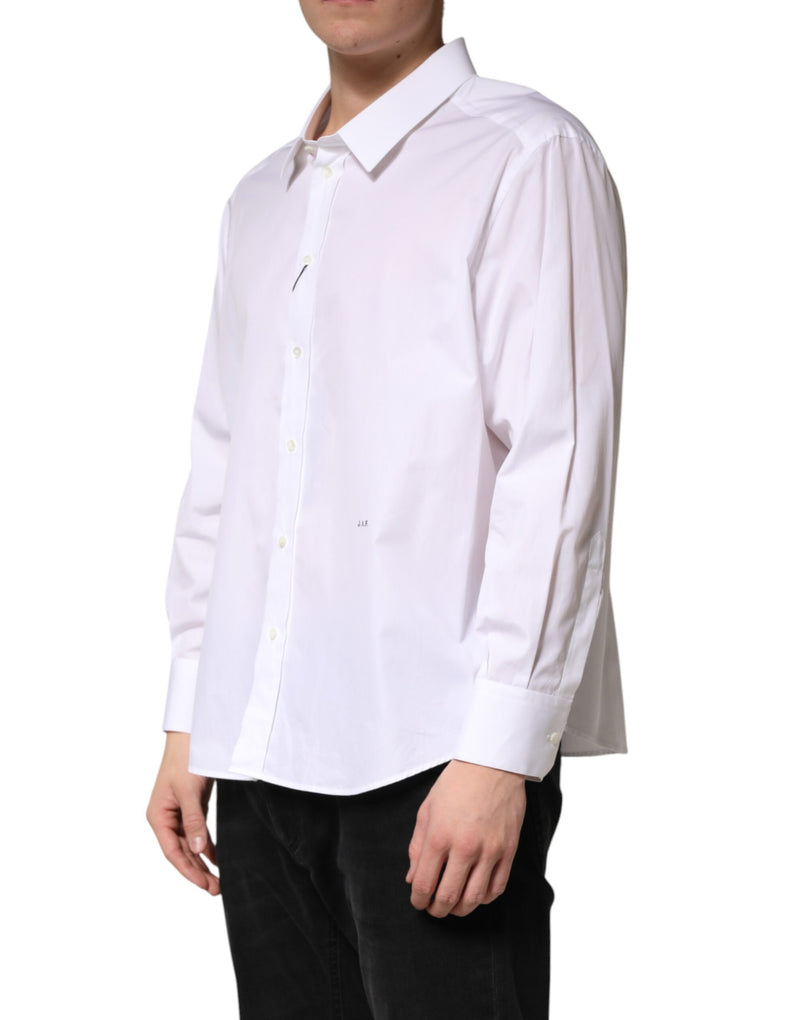 Camisa blanca de vestir de algodón SARTORIA con cuello de Dolce & Gabbana