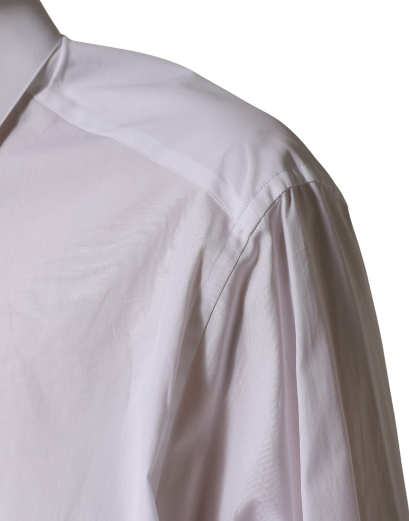 Camisa blanca de vestir de algodón SARTORIA con cuello de Dolce & Gabbana