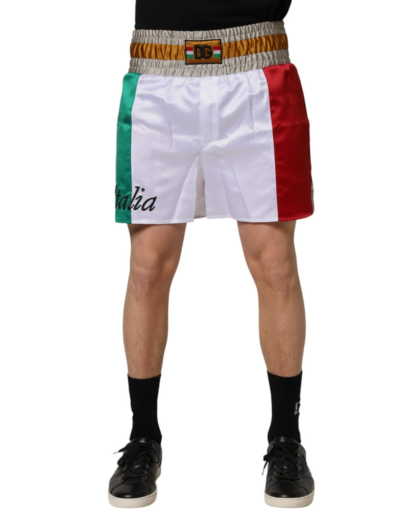 Bermuda de poliéster multicolorida com estampa Italia Dolce & Gabbana