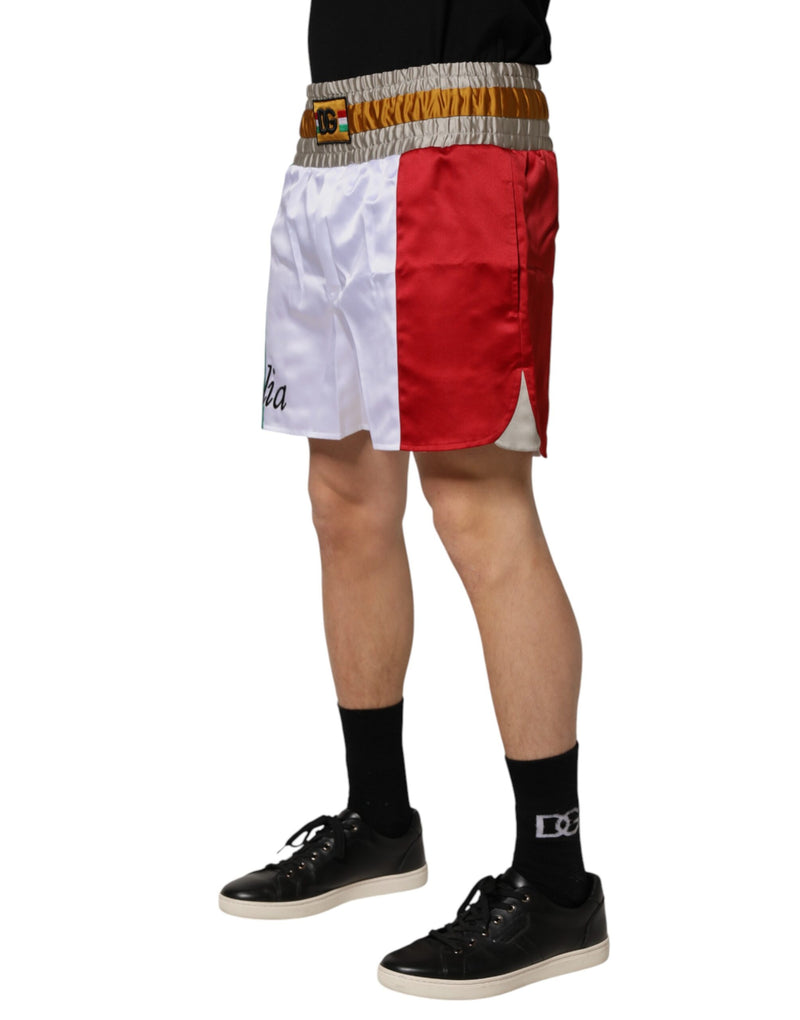 Bermuda de poliéster multicolorida com estampa Italia Dolce & Gabbana