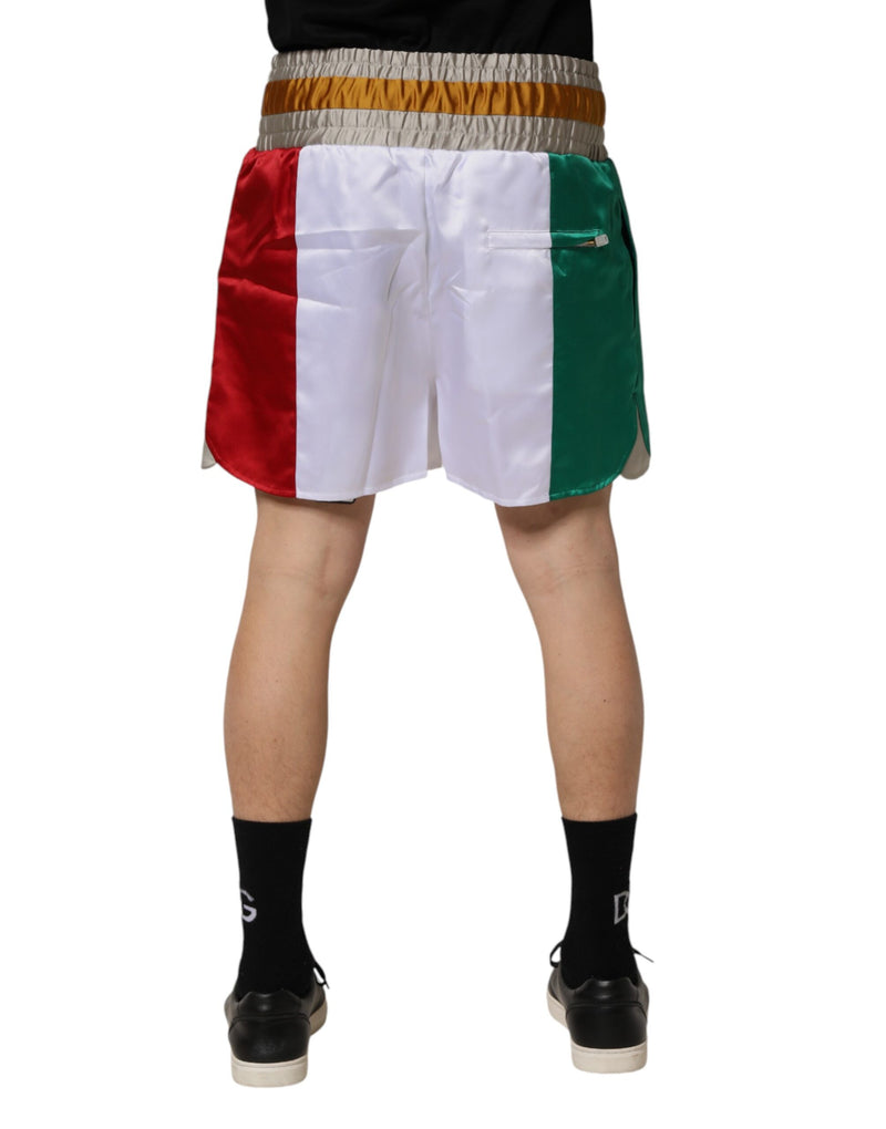 Bermuda de poliéster multicolorida com estampa Italia Dolce & Gabbana