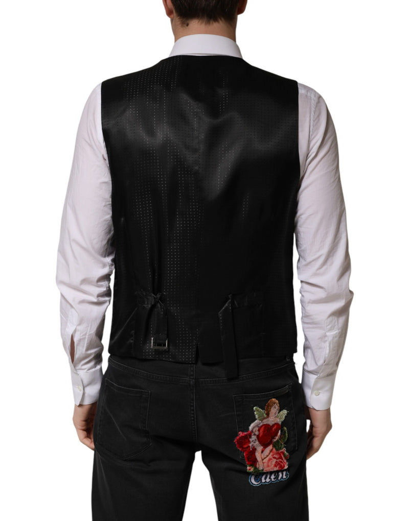 Gilet de costume formel en laine noire pour homme Dolce & Gabbana