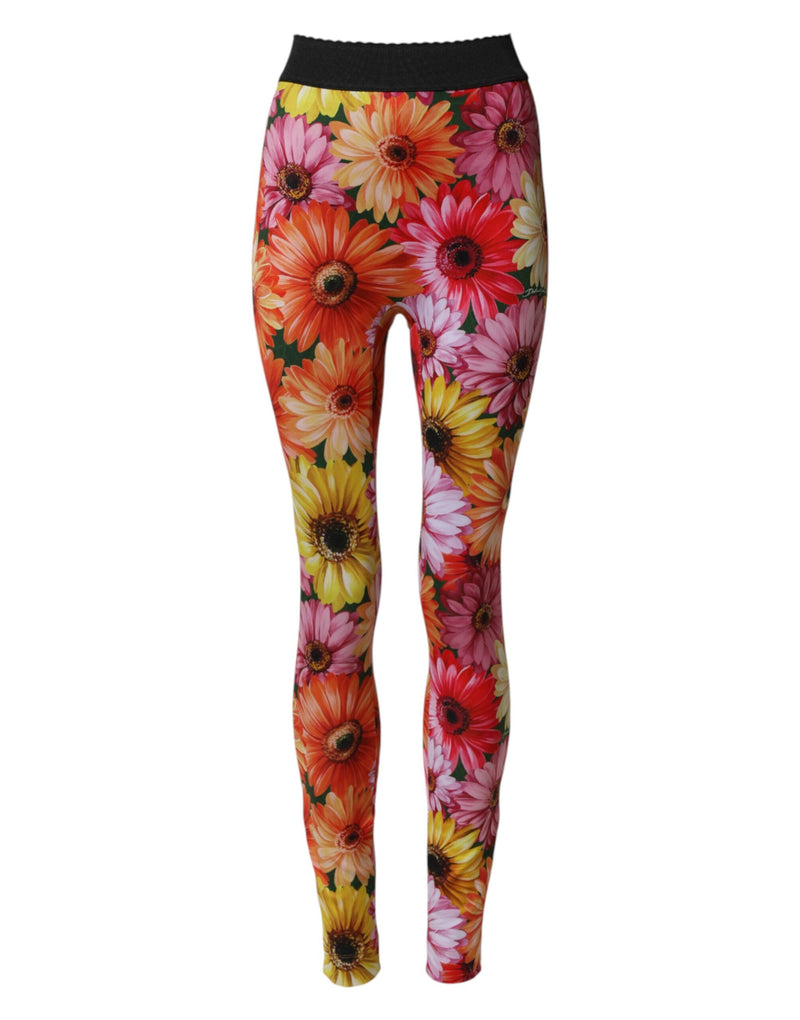 Dolce & Gabbana Multicolor Floral Leggings StretchWaist Pants