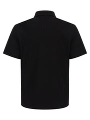 Back view of the sleek black Versace Medusa Polo Shirt, showcasing a minimalist design perfect for stylish layering in the Fall - Winter 2026/2027 season from Versace. Essential attire for men, suitable for various occasions. Men > Clothing > Shirts.