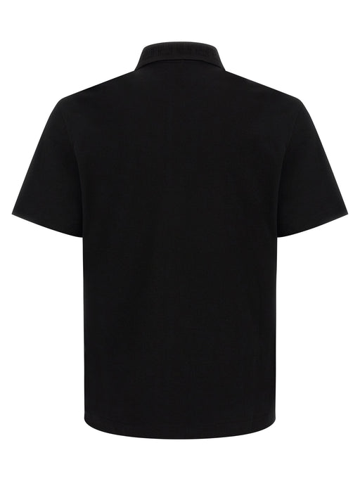 Back view of the sleek black Versace Medusa Polo Shirt, showcasing a minimalist design perfect for stylish layering in the Fall - Winter 2026/2027 season from Versace. Essential attire for men, suitable for various occasions. Men > Clothing > Shirts.