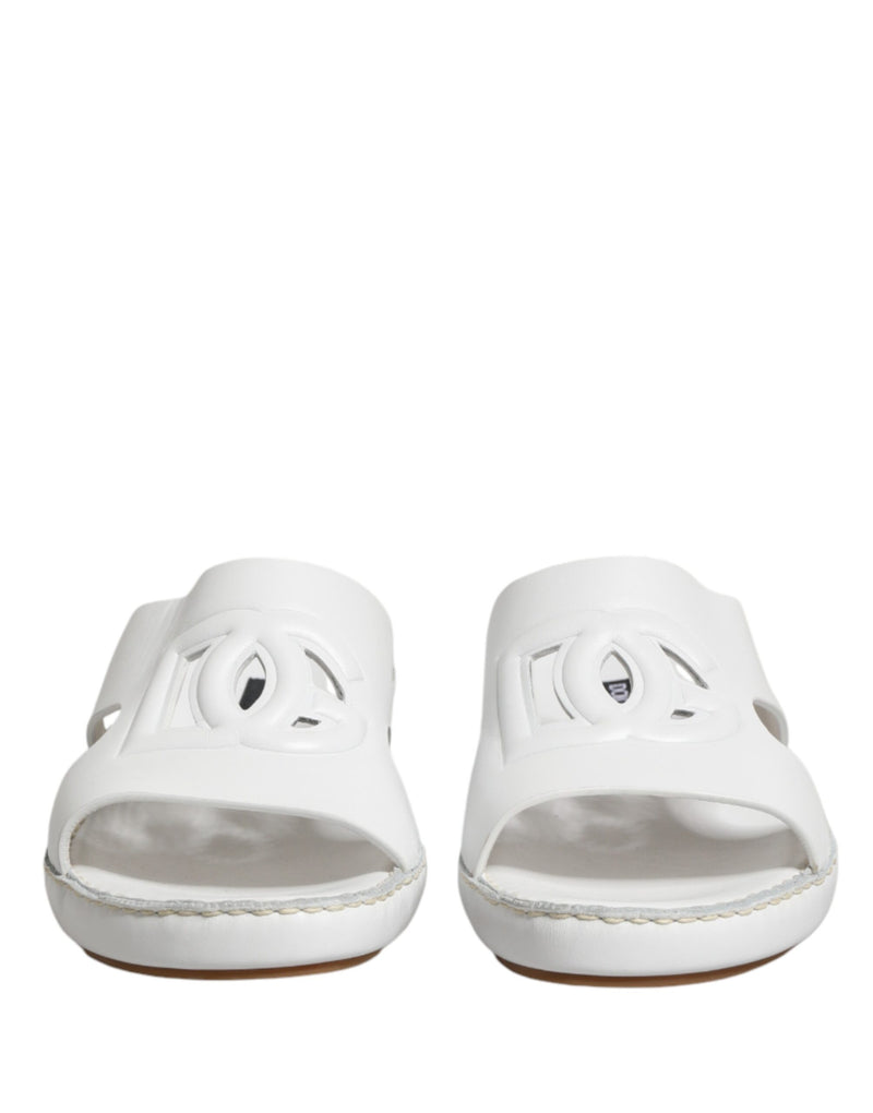 Ciabatte basse con intagli DG bianche Dolce & Gabbana