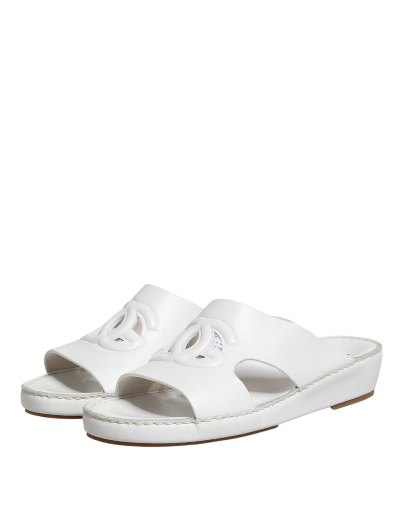Ciabatte basse con intagli DG bianche Dolce & Gabbana