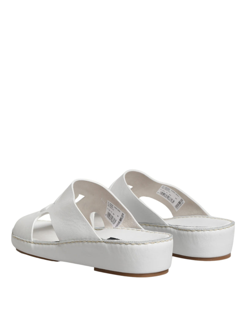 Ciabatte basse con intagli DG bianche Dolce & Gabbana