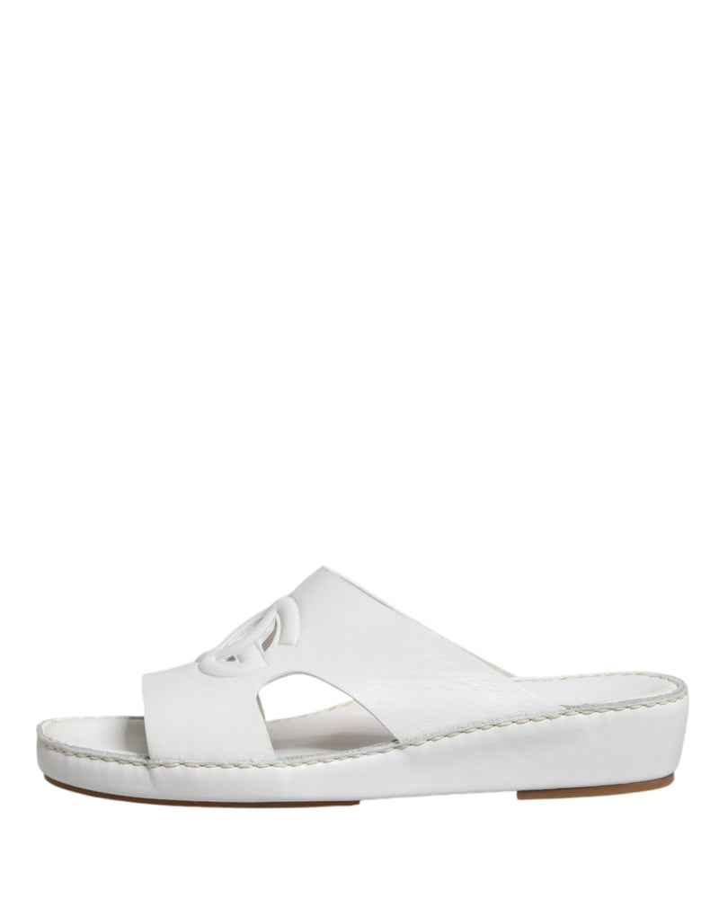 Ciabatte basse con intagli DG bianche Dolce & Gabbana