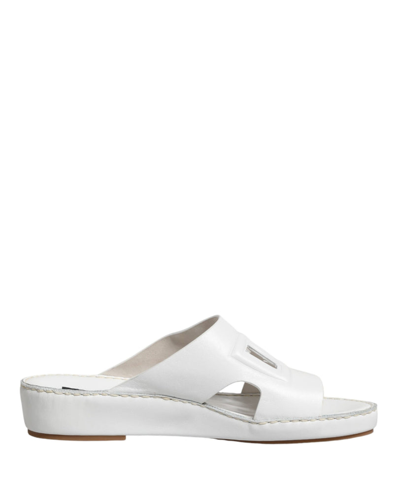 Ciabatte basse con intagli DG bianche Dolce & Gabbana