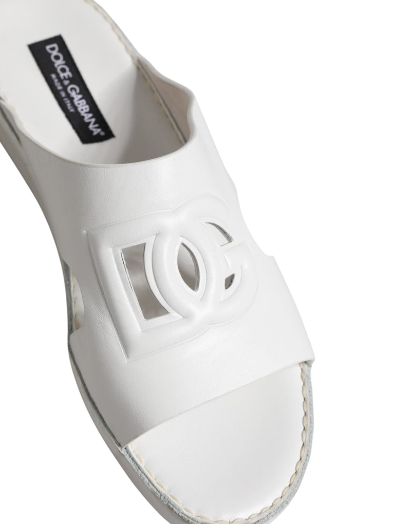 Ciabatte basse con intagli DG bianche Dolce & Gabbana