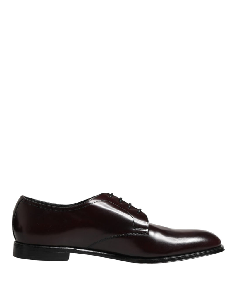 Sapatos Derby sociais masculinos em couro preto com cadarço Dolce & Gabbana