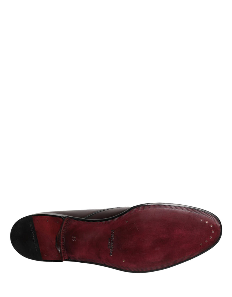 Sapatos Derby sociais masculinos em couro preto com cadarço Dolce & Gabbana