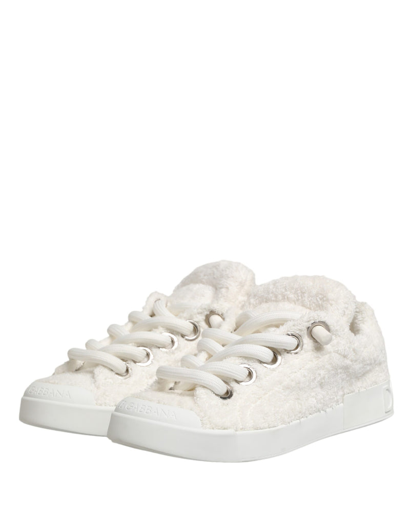Zapatillas bajas de Dolce & Gabbana en color blanco con forro de borreguito sintético