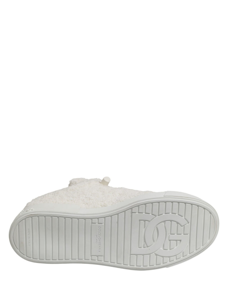 Zapatillas bajas de Dolce & Gabbana en color blanco con forro de borreguito sintético