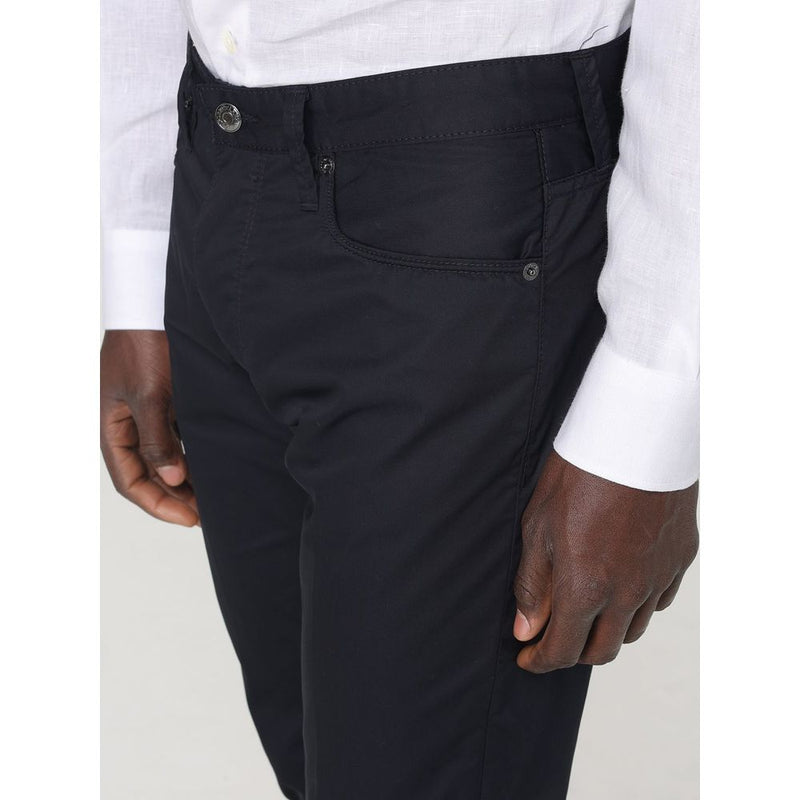 Emporio Armani Blue Cotton Casual Pants