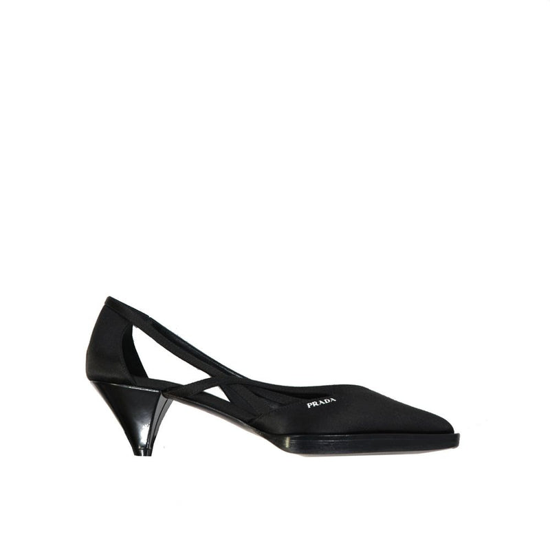 Prada Black Silk High Heel Pumps