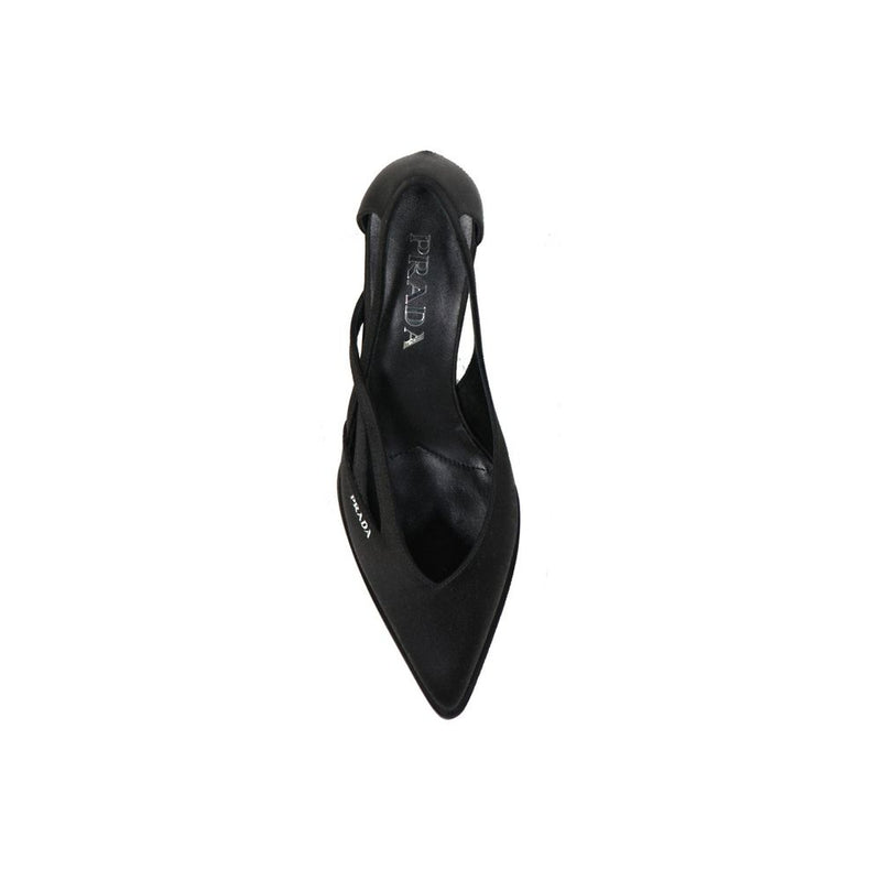 Prada Black Silk High Heel Pumps