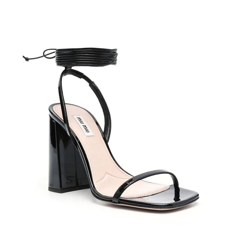 Sandalias Miu Miu de piel de becerro negra