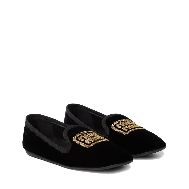 Ballerines Miu Miu en tissu noir