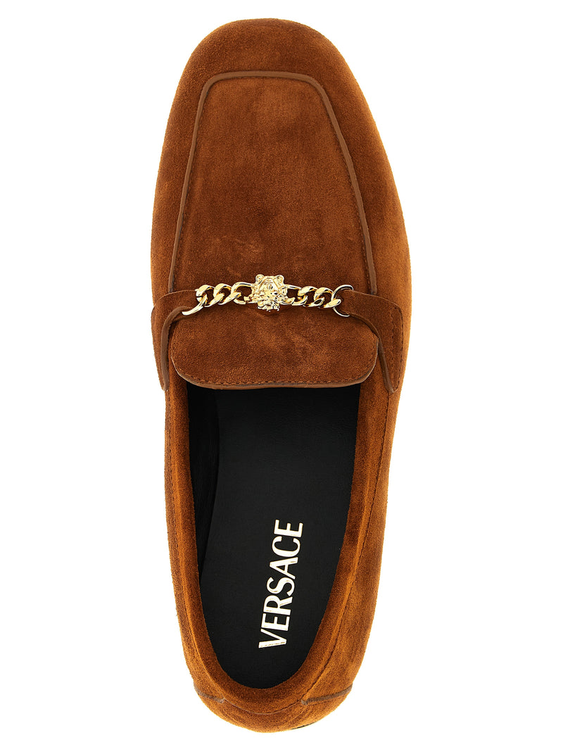 Versace Medusa Slippers - Leather - Style 098921NG8V | Urbalenti™ NYC